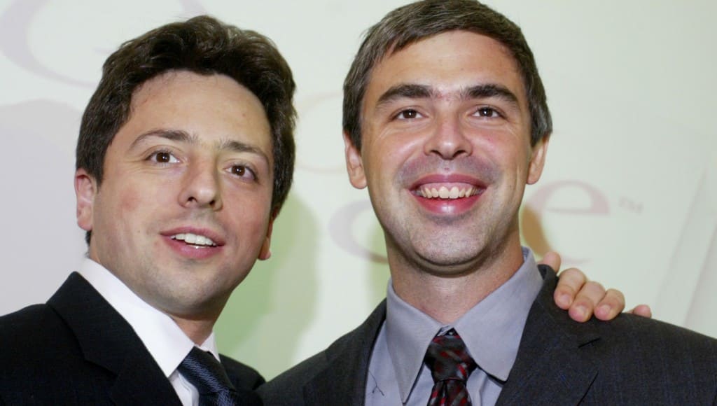 Larry Page with Sergey Brin